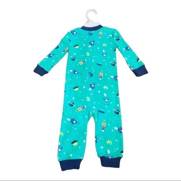 Little Me Outer Space Green And Blue Sleeper Size 12mths - Picture 2 of 2